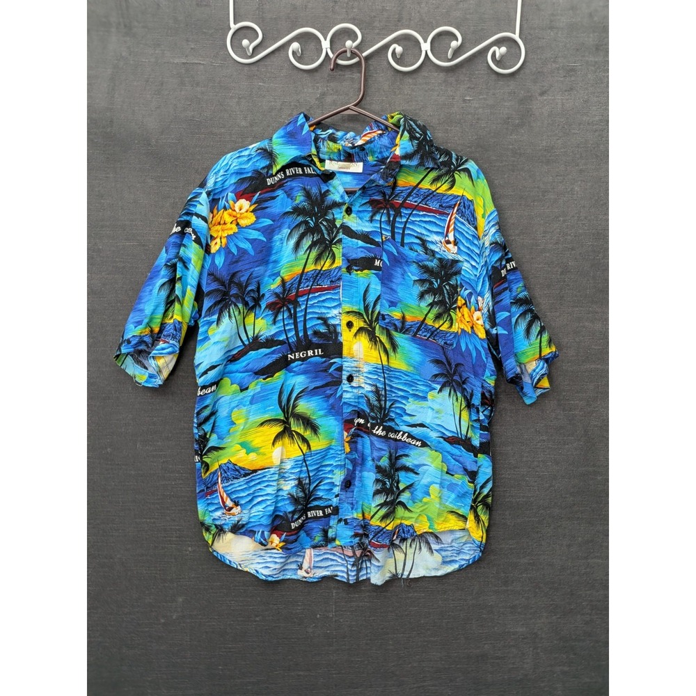 Hawaiian Shirt Roaring 20s Collared Button Up Jamaica Theme Cities Tourist Dad
